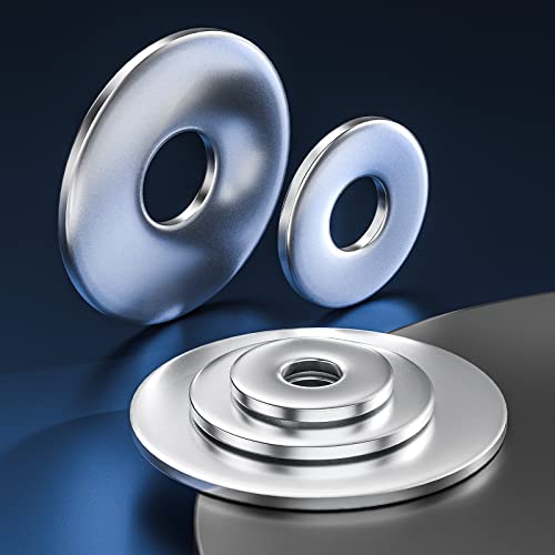Wensilon (120Pcs)1/4"X1 Stainless Steel 304 Metal Flat Washers For Screws And Bolts, Suitable For Factory Maintenance, Kitchen, Store And Outdoor Construction #TOP3