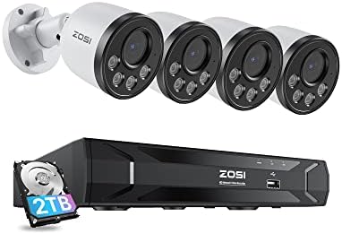 ZOSI Kit de Cámara de Vigilancia PoE 8CH 5MP Grabador NVR Sistema...