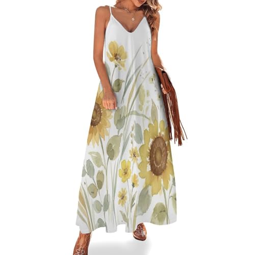 Robe d'été chic sans manches avec son magnifique imprimé aquarelle unique