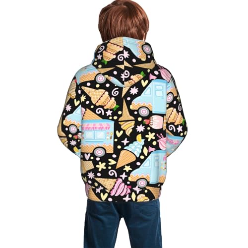 Icecream Truck Kid Hoodies Boys Sweatshirts Girls Pullover with Pocket4