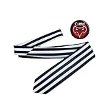 XNCOSER Goro Akechi Tie, Akechi Goro Cosplay Tie with Pin Cosplay Prop Accessory (01)