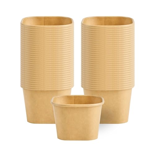 Image of Coppetta 3 Ounce Dessert Cups, 50 Greaseproof Ice Cream Cups - Lids Sold Separately, For Hot And Cold Foods, Kraft Paper Yogurt Bowls, Disposable,For Sundaes, Mousse Or Puddings - Restaurantware