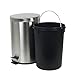 kela Pedal bin Mala 12l of Stainless Steel in matt Silver, 25 x 25 x 39 cm