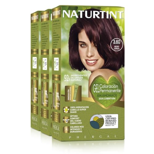 Produktfoto von Naturtint | Haarfarbe Oohne Ammoniak | 3.60 Schwarze Kirsche | Hoher Anteil an natürlichen Inhaltsstoffen | 3er Pack |…