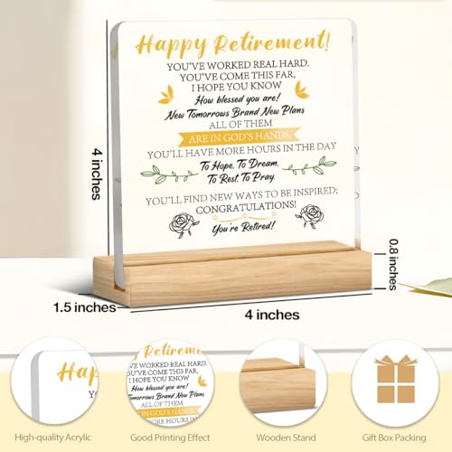 Image of Retirement Gifts for Women /Men, Happy Acrylic Retirement Gifts,Happiness Gag Gift for Retirees-Retire Gift for Retired Cadre Worker Coworker Teacher Nurse Boss