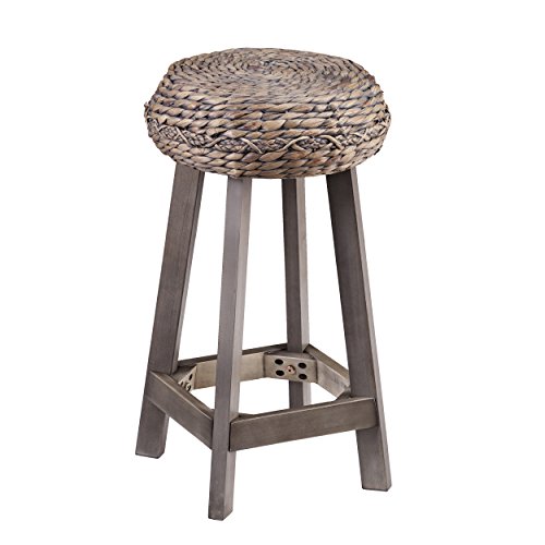 Sei Furniture Round Woven Fiber Seat Stool Set - Decorative Bohemian Style - Hyacinth #TOP2
