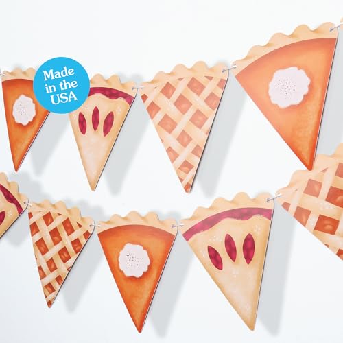 Big Dot of Happiness Holiday Pie Garland Banner, Thanksgiving Party Decorations, Friendsgiving Party Banner, Thanksgiving Pie Banner, 15 Feet of Cord, 15 Shaped Pies