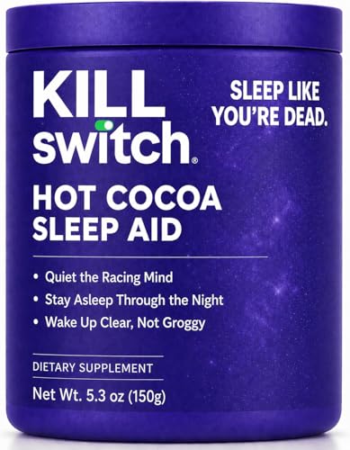 Killswitch Sleep Aid for Adults  Fall Asleep Fast & Wake Refreshed, Sugar-Free Hot Chocolate Supplement - Magnesium, Tart Cherry, L-Theanine & More for Restful Sleep, 30 Servings, Made in USA