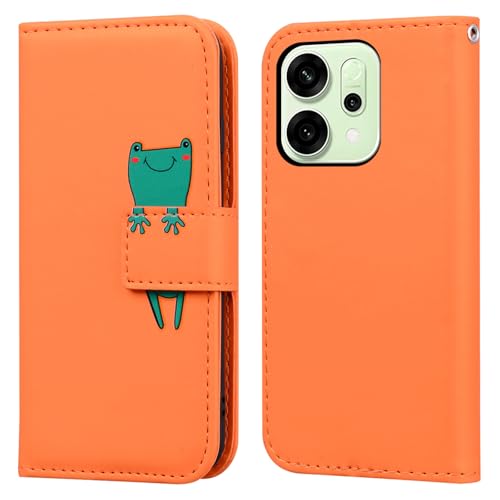 TEDTIKJT OPPO Reno14 5G �P�[�X �蒠�^ ���킢������̃L�����N�^�[ ���U�[ ���z�^ �J�[�h���[ �蒠�^�g�уJ�o�[ Reno 14 �J�o�[ �X�}�z�P�[�X �Ռ��z�� �S�ʕی� Reno 14 5G �}�O�l�b�g�J�� �g�уJ�o�[ �X�^���h