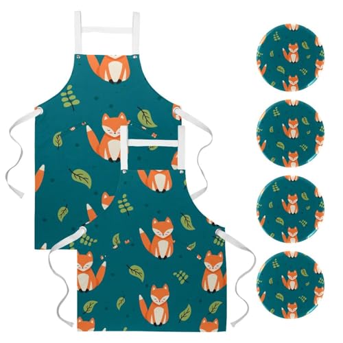 Tablier de serveur pour restaurant et bistrot avec 4 broches renard