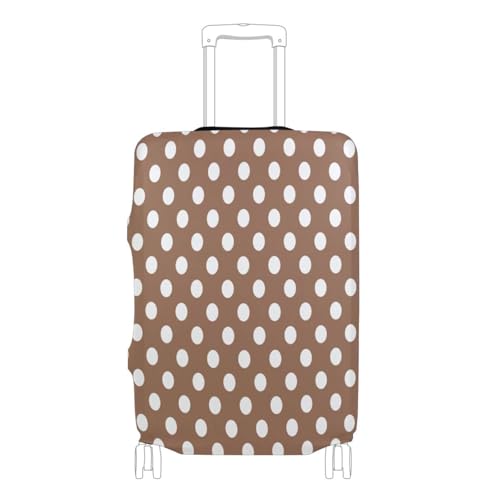 Joisal White Brown Retro Polka Dot Carry on Luggage Cover Fit 18-32 Inch Luggage, Travel Accessories