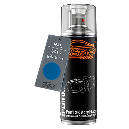 TRISTARcolor RAL 5010 Enzianblau glänzend 2K Acryl Spraydose Sprühdose Spritzlack Sprühlack 400 ml schnelltrocknend