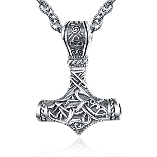 Mjolnir marteau de Thor en argent sterling 925, l'orfèvrerie scandinave pour homme