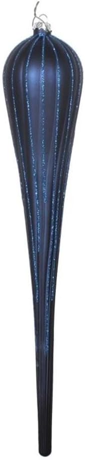 Vickerman 15.75" Matte Glitter Drop Christmas Ornaments in Blue (Set of 2)