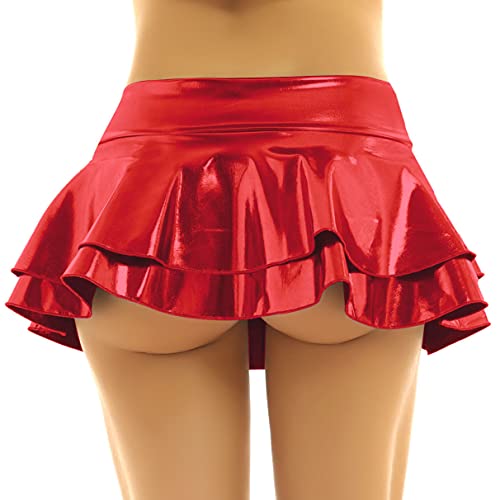 Vxuxlje Women's Transparent Pleated Skirt Clubwear High Waist See Through Short Mini Hot Skirt3