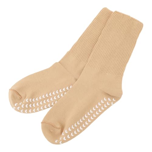 ZJchao Wide Socks Super Stretchy Socks Anti Slip Grips Comfortable Loose Fit Socks for Men Women Earthy Yellow2