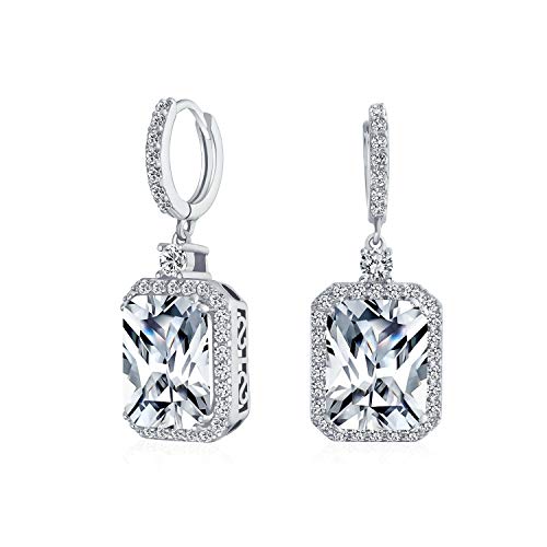 Boucles d'oreilles cadeau prom émeraude halo 10 carats pour un souvenir inoubliable