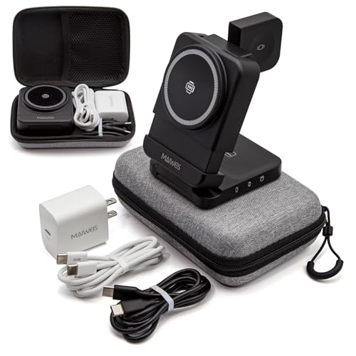 Cargador inalámbrico 3 en 1 magnético y soporte plegable para iPhone 16 y Samsung S25