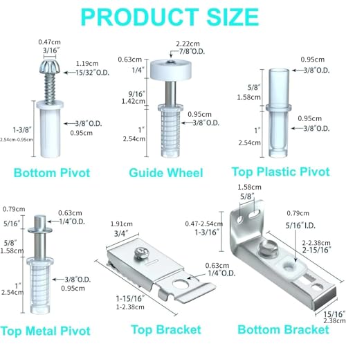 Kit de Herrajes para Puerta de Clóset Plegable para Puertas de Clóset Bi-Fold y deslizantes miniatura 5
