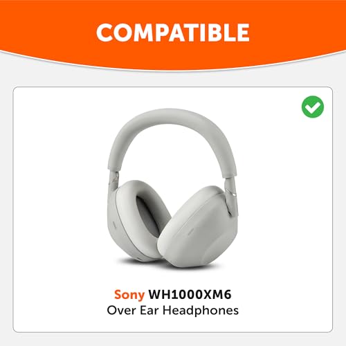 Image of WC PadZ XM6 XL - Extra Large Replacement Ear Pads Compatible with Sony WH-1000XM6 by Wicked Cushions | Bigger Ear Opening, Enhanced Comfort & Sound Isolation | Platinum Silver