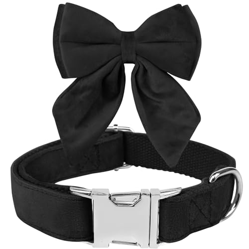 Tie KTWSUEF Hundehalsband Fliege Samtige, Fliege für Hunde, Komfortable Haltbarkeit Halsband Hund, Abnehmbares und verstellbares Fliege Hunde Für Hochzeiten, Geburtstage, Festliche