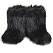 qenqenr Fashion Fur Boots,Flat Heel Comfy Plush Warm Snow Booties,2025 Winter Outdoors Furry Boots,Mid-Calf Faux fur Boot for Women.