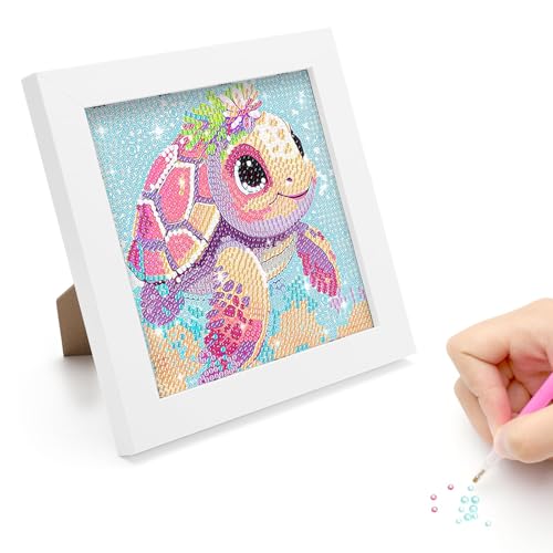 TNSLAND Diamond Painting pour Enfants, 5D DIY Peinture par Numero, Arts CréAtifs Diamond Painting avec Cadres Photo, Broderie Diamant Kit pour Décoration Murale D'IntéRieur Enfants Adultes