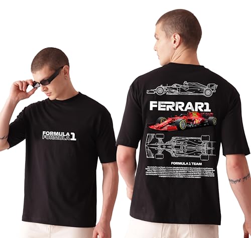 Image of Unisex Cotton T-Shirt from ula 1 Supercar Graphic Print Oversized Fit