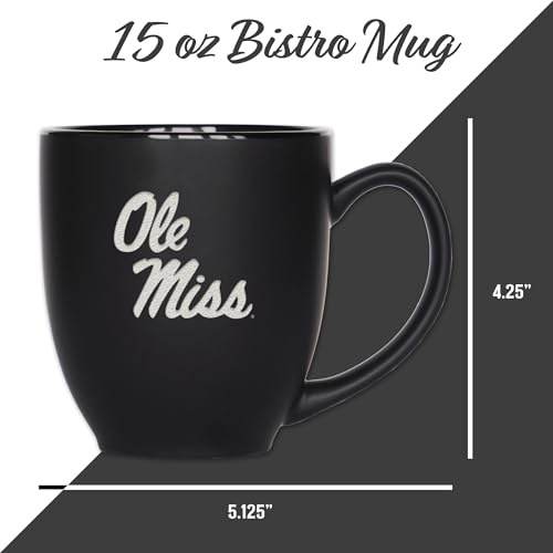 Image of Rico Industries NCAA Primary 15-Oz Personalized Matte Black Bistro Mug - for Hot or Cold Drinks