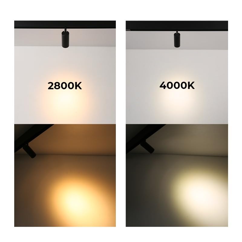B·LED BARCELONA LED - Foco LED para carril magnético 48V - 18W - Negro - Blanco Cálido