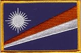 Marshall Islands Flag Patch with Hook Backing Measures 3.50 x 2.25 inches Embroidered Flag Patch Emblems with Hook Backing