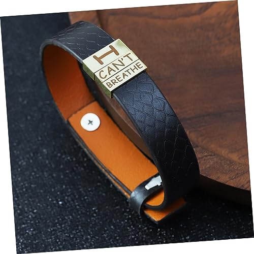 HONMEET 2 Peças De Materiais De Desfile Pulseira De Couro Pu Pulseira De Couro Para Homens Pulseiras