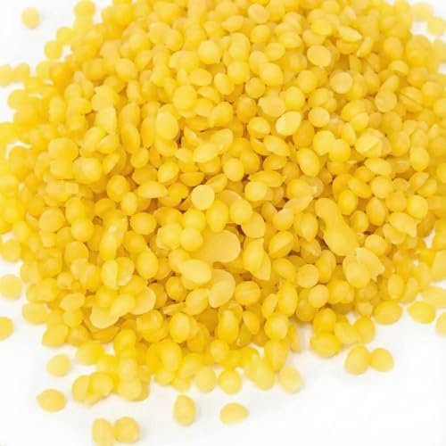 Image of Brand - Premium Cosmetic Grade Beeswax Pellets - Beeswax Raw - Triple Filtered Cosmetic Grade Yellow Beeswax - Wax for Candle Making, Lip Balms, Skin Care, and DIY Crafts (100, Grams)