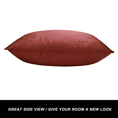 Image of GIGIZAZA Decorative Couch Throw Pillow Covers,Burnt Orange Square Pillow Cushion Covers 22x22,Pillow Cases Velvet Pillow Covers