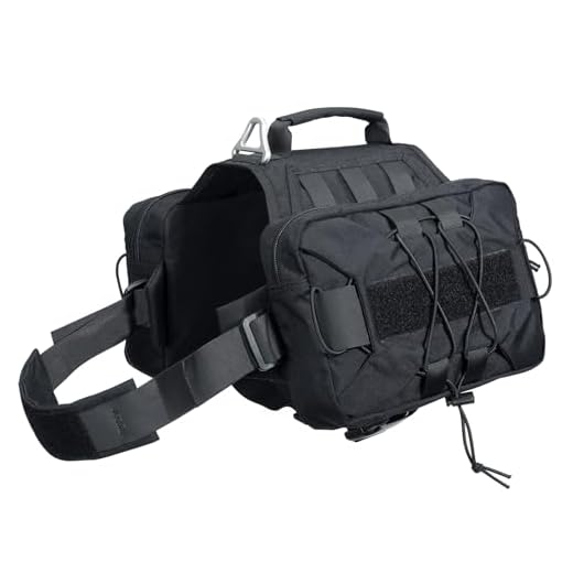 EXCELLENT ELITE SPANKER Dog Pack Hound Dog Saddle Bag Backpack for Travel Camping Hiking Medium & Large Dog with 2 Capacious Side Pockets(Black)