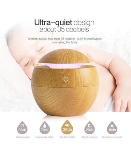 Wood Humidifier & Aroma Diffuser | Cool Mist Humidifier for Home, Bedroom, Car | Ultrasonic Atomization | Relieves Dryness & Freshens Air, Multicolour - Image 3