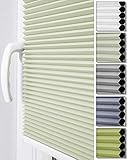 Home-Vision® Premium Doppelplissee Wabenplissee ohne Bohren mit Klemmträger / -fix (Weiß-Creme, B40cm x H120cm) Zweifarbig Blickdicht Sonnenschutz Jalousie für Fenster & Tür