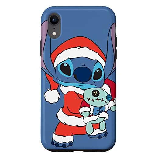 Disney Stitch and Scrump Père Noël Bleu pervenche Coque pour iPhone XR