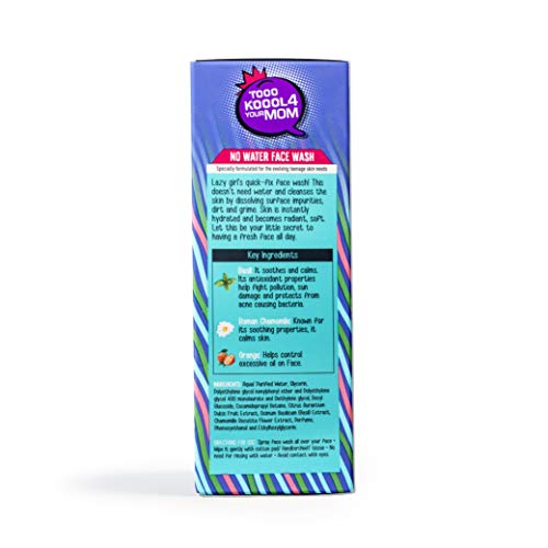 TOOO KOOOL 4 Your Mom Dry Face Wash, Spray & Wipe Face, No Water Needed, Soothes, Fight Pollution, Sun Damage Control, Protects From Acne Causing Bacteria, 50 ml