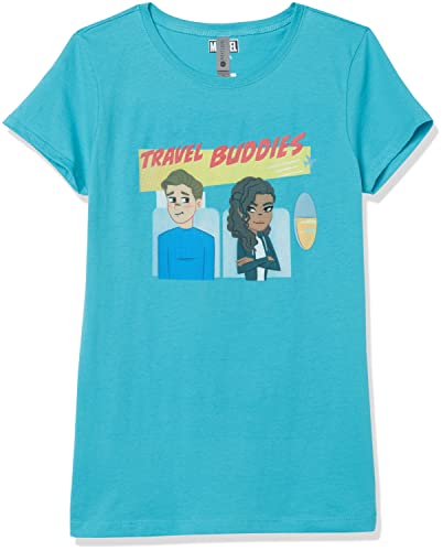 T-Shirt Travel Buddies Marvel Fille Bleu Tahi XL : Haut d'été confortable pour enfant