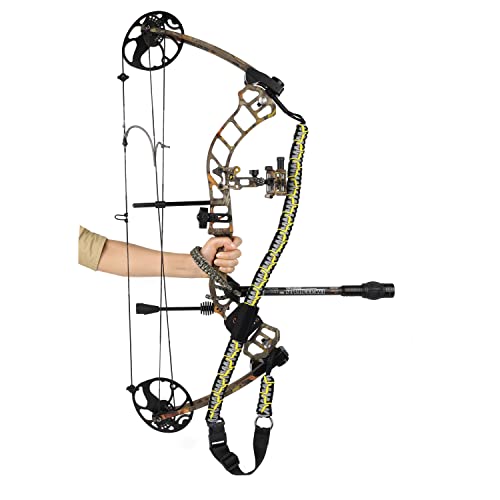 SUNYA Paracord Compound Bow Sling with V2 Upgraded Magnetic Connection System. Lightweight Hands