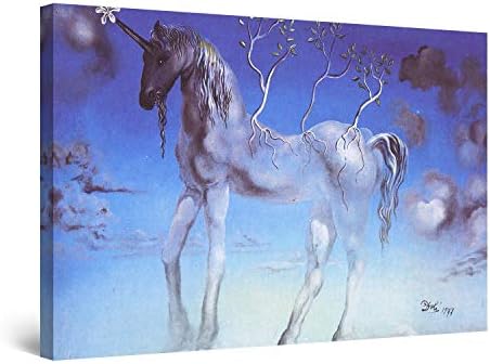 Startonight Canvas Wall Art - Salvador Dali Unicorn, Reproduction Framed 32 x 48 Inches