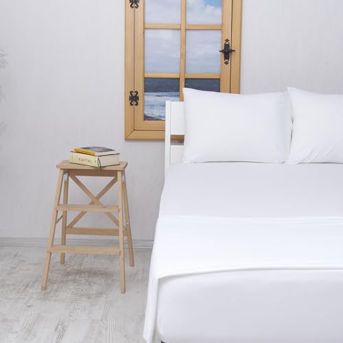 Venice Home Juego de sábanas de Jersey 100% algodón, extrasuave, fácil Ajuste, Juego de 4 Piezas, para Todas Las Estaciones, cómodo, 4 Piezas (Blanco, Queen)