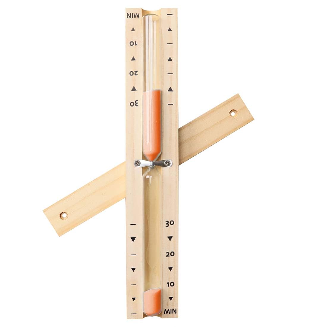 Sanduhr Sauna, Sanduhr 30 Minuten, Orange 30 Minuten Hölzerner Sand, Drehung der Dhamuhr, Reldo De Arena, ist mit Zeitgläsern im Zeitkanal Sandale und Baloo Betäubt