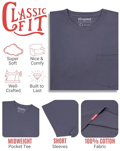 Image of Kingsted Pocket T-Shirts for Men - Super Soft & Comfy 100% Cotton Shirts