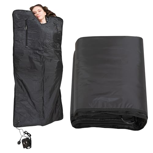 MAXSTRENGTH Infrared Sauna Blanket for Weight Loss & Detox | 35–70°C Adjustable Heat | 180x160cm | Home Spa Therapy Blanket for Relaxation & Muscle Recovery (Black, Full Body – 180 x 160 cm)