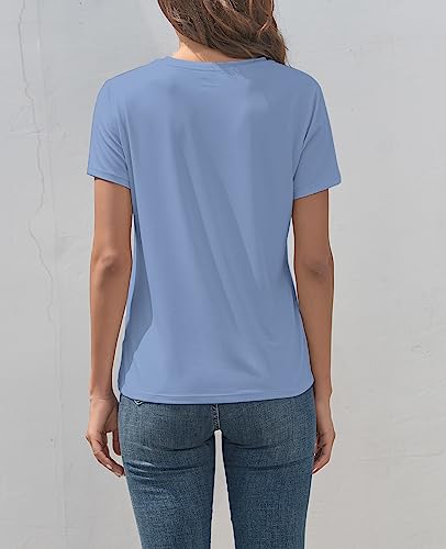 Image of KevaMolly Basic T Shirts for Women UPF 50+ Short Sleeve Casual Summer Tops Trendy Solid Loose Fit Crew Neck Tees Tshirt