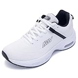 AOV Women Arch Support Walking Shoes Orthotic Tennis Sneakers for Plantar Fasciitis Athletic Running Shoes WhiteBlack Size 8