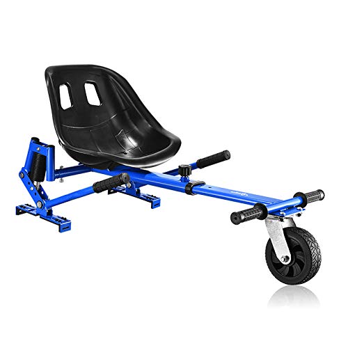 Hishine Hoverboard Seat Attachment for Self Balancing Scooter Go Kart Hover Board Accessories Compatible with 6'' 8.5'' 10'' for All Ages Adjustable Frame Length, Blue