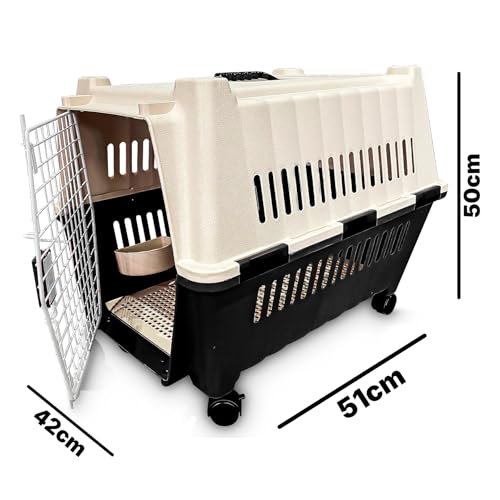 Caixa de Transporte para Cachorro Gato com Rodinha Nº3 Ligbrin (Preto-Vermelho)